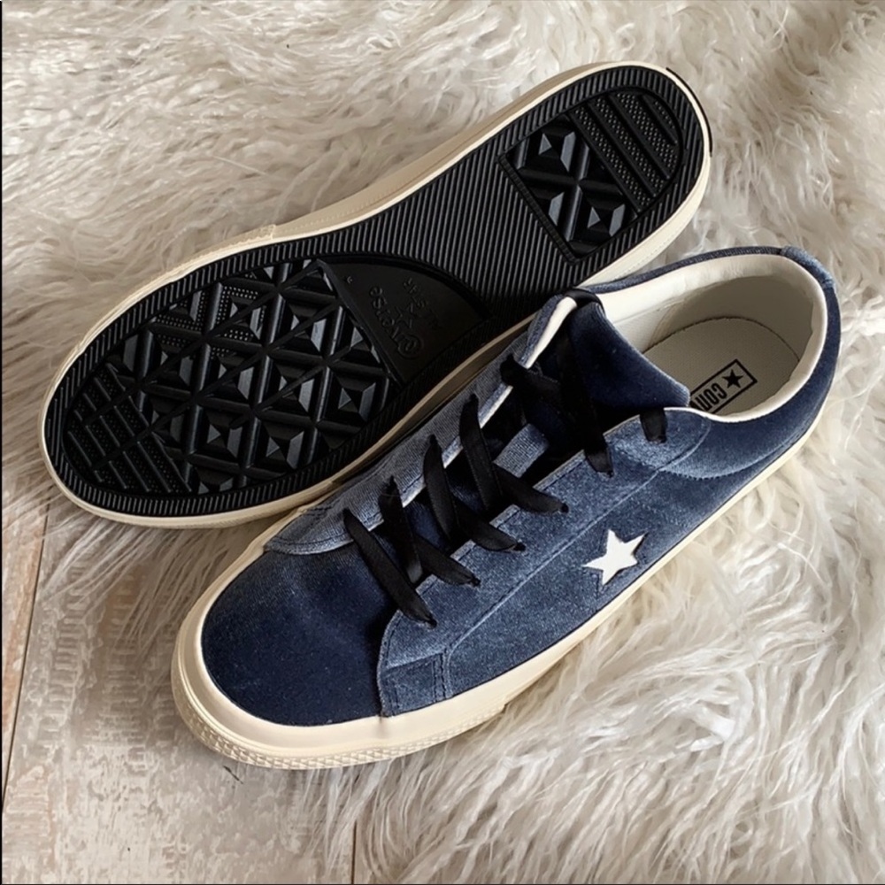 NWT Converse ID Custom Low Tops Velour Blue - Picture 8 of 8